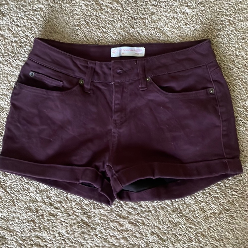 Maroon womans jean shorts